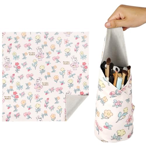 Walking Way Self-Adhesive Magic Cloth Makeup Bag, Portable Protective Cosmetic Pouch, Camera Lens Wrap, Stylish Travel Organizer for Beauty Essentials, Travel, Gifts & Daily Use - color: Bunny, size: 13.78 inch