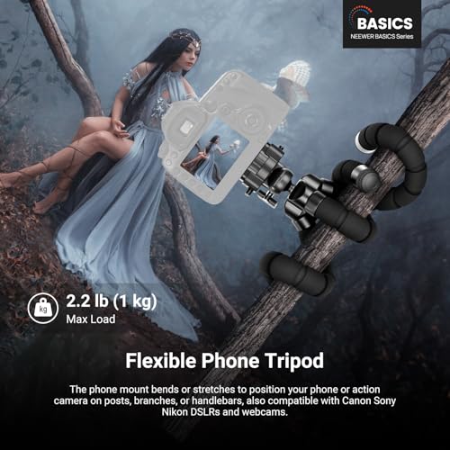 NEEWER Basics Flexible Phone Tripod, Mini Small Octopus Desk Stand Holder, Vlog Selfie Stick for Cell Phone Camera Compatible with iPhone GoPro DJI Insta 360 Action Camera for Video Recording, TP001 - style: TP001