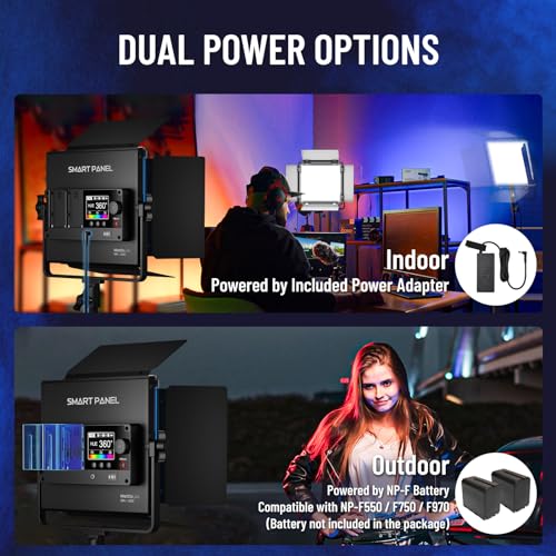 Mettlelite SPL210C RGB LED Video Light with APP Control, 360 Full Color RGB Panel, 2800K-8000K, CRI/TLCI 97+, 10 Scenes, Professional Photography Studio Lighting for YouTube/Stream/Photo/Video - size: SPL210C - 1 Light