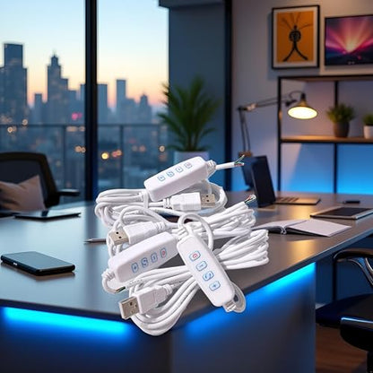 1 Pcs White DC5V USB LED Dimmer Extension Cable with On/Off Switch Adapter LED Dimming Controller for LED Light Bulb Lamps USB-Port Power Cable for Led Light Bulb Lamps