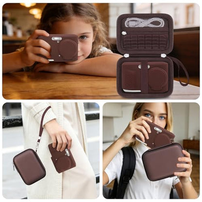 Case for Kodak PIXPRO FZ45 Digital Camera (Hard Case + Soft Silicone Cover) | Kodak PIXPRO FZ45 Digital Camera Hard Carrying Case and Soft Silicone Protective Case with Removable Lens Cover, Brown - color: Brown
