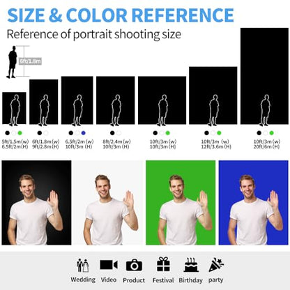 HEMMOTOP Black Backdrop Background, 6x9 ft Polyester Fabric Chromakey Black Screen Backdrops Collapsible for Photoshoot, Birthday Party, Wedding, Photography (Backdrop only) - color: Black, size: 6x9ft