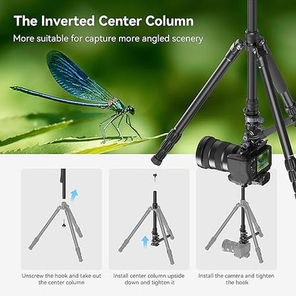 SmallRig CT180 Video Tripod, 72" Camera Tripod Monopod with Fluid Head, Aluminum Camera Tripod, 360° Panorama Fluid Head for Travel, Video, Live Streaming, Vlogging- 3760B