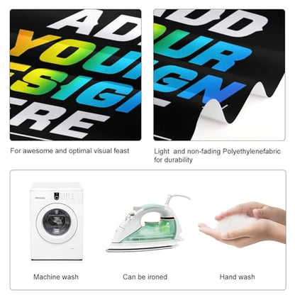 Custom Photography Cloth Design Your Own Photo Logo Text Personalized Backdrops Non-Reflective Non-Penetrating Photoshoot Background Screen Portrait Studio Photobooth Drops 56 X 79 Inches, Black - color: Black, size: 56"×79"