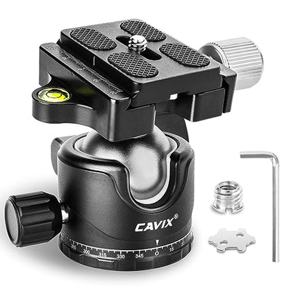 Ball Head Mount, CAVIX 36mm Ball Head Camera Tripod Head with 1/4“ Arca Swiss Quick Release Plate for Tripod, Monopod, DSLR, Camera,Load 33lb/15kg - size: Ball Dia. 36mm