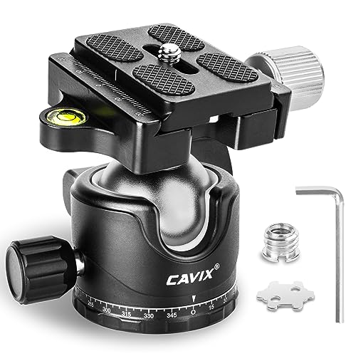 Ball Head Mount, CAVIX 36mm Ball Head Camera Tripod Head with 1/4“ Arca Swiss Quick Release Plate for Tripod, Monopod, DSLR, Camera,Load 33lb/15kg - size: Ball Dia. 36mm