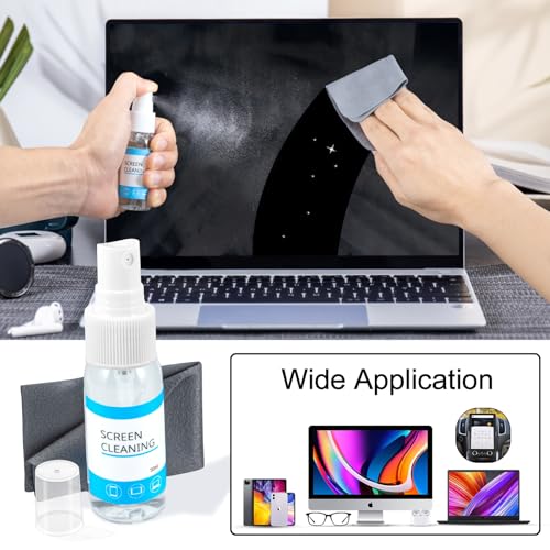 Laptop Computer Keyboard Screen Cleaner Kit, 10-in-1 Electronic Earbud Camera Lens Cleaning Brush Pen Tool for Airpod Pro Speaker Watch, Touchscreen Mist Spray for Phone Tablet MacBook PC iPad iPhone