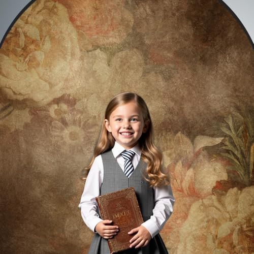 Kate 5x6.5ft(1.5x2m) Collapsible Backdrops Retro Floral Portable Backdrop for Portrait Photography, Headshot, Video Meetings
