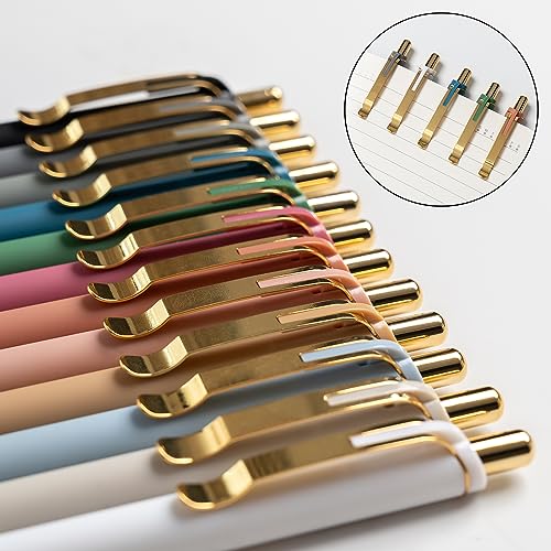 Linbsunne Ballpoint Pens Black Medium Point 1mm with Super Soft Grip Ball Point Pen for Men Women Retractable(style2, 12 pcs) - color: G-12 pcs
