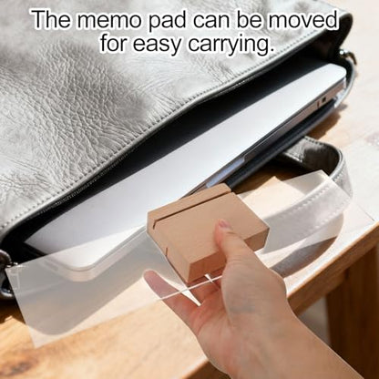 2pcs Monitor Memo Board with Detachable Wooden Base, Clear Acrylic Sticky Note Holder for Computer Screen Monitors Portable Desk Organizer Office Accessories for Laptops & Desktops