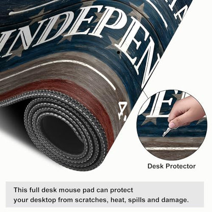 Mouse Pad, Large Anti-Slip with Stitched Edges Desk Mat Desktop Laptop Computer Desk Keyboard Mat,Table Protector Blotter Mat (National Flag, 31.5" x 11.8") - color: National Flag, size: 31.5" x 11.8"