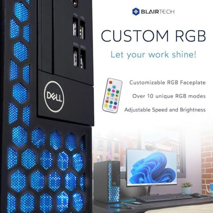 Dell Optiplex Computer PC w/RGB Lighting | Windows 11 Pro | Ultra Fast Intel i5-8500 | 16GB RAM 1TB SSD | New Dual 24" LCDs | RGB Speakers + Webcam | 5G WiFi + BT (Renewed) - style: Office Dual LCD Bundle