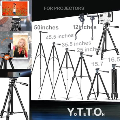 60" Aluminum Phone & Camera Tripod with Gooseneck Stand, Extendable Cell Phone Tripod Stand Compatible with iPhone/Android/Action Camera is Perfect for Live Streaming/Video Recording/Selfies - size: TR60-GS