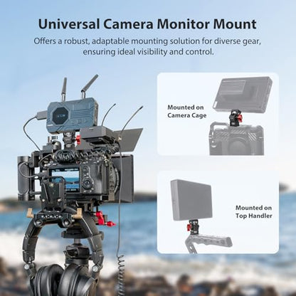 Camera Monitor Mount with 1/4″ Screw, Aluminum Field Monitor Mount for Video Light Microphone Cage, Monitor Holder 360° Swivel & 180° Tilt Damping 11lb Load Capacity (63145) - style: With Knob - 1/4″ Screw Base