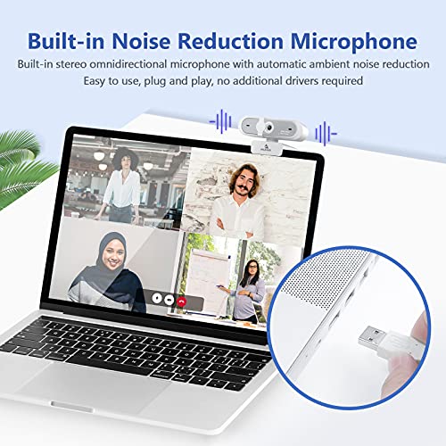 NexiGo N660P 1080P 60FPS Webcam with Software Control, Dual Microphone & Cover, Autofocus, HD USB Computer Web Camera, for OBS/Zoom/Skype/FaceTime/Teams/Twitch, White - style: 1080P 60FPS Webcam White