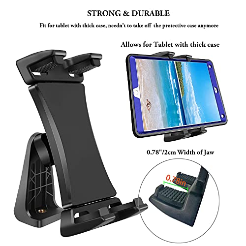 IPad Tripod Mount Adapter 360 Degree Rotatable Universal Tablet Clamp Holder for iPad Pro 12.9 11 10.5, iPad Air Mini, Surface Tab, Galaxy Tab and 3.5 to 13.5in Phone Tablet, for Tripod, Monopod
