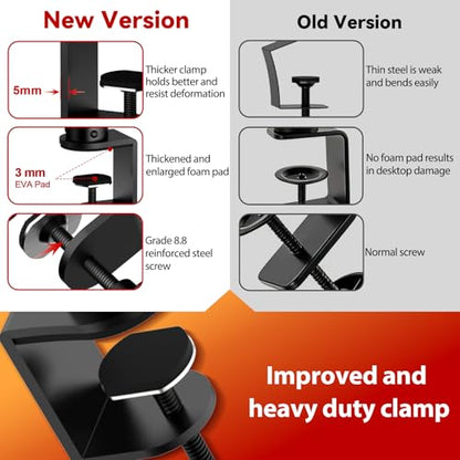 Pair of Desktop Speaker Stands Clamp-on Studio Monitor Stands Height Adjustable 9"-14" Desk Mount Speaker Riser Speaker Stands Home Audio - size: Basic