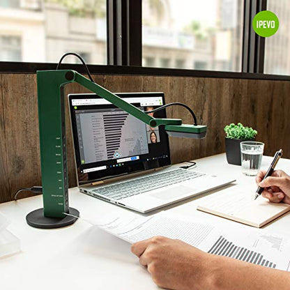 IPEVO VZ-R HDMI/USB Dual Mode 8MP Visual Communication Tool for Real-time Projection, Distance Learning, Web conferencing, Video Recording, Live Demos — Works with and Without a Computer,Green - style: HDMI and USB Connection