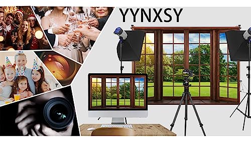 YYNXSY 10X10FT Office Backdrop with Window Background for Video Conference Photography Studio Backdrop Screen Vinyl Material Holiday Party Birthday Party Room Decoration YY-1003 - size: 10X10FT
