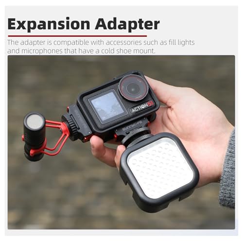 Osmo Action Cold Shoe Expansion Kit, Osmo Action 5 Pro Accessories, Camera Magnetic Adapter Mount Compatibility for DJI Osmo Action 5 Pro, Osmo Nano, Osmo Action 4, Osmo 360