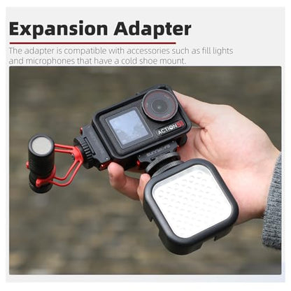 Osmo Action Cold Shoe Expansion Kit, Osmo Action 5 Pro Accessories, Camera Magnetic Adapter Mount Compatibility for DJI Osmo Action 5 Pro, Osmo Nano, Osmo Action 4, Osmo 360