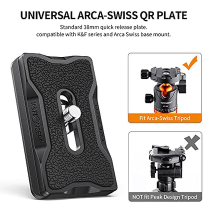 K&F CONCEPT K-28 Camera Tripod Quick Release Mounting Plate - color: Black 1 Pack