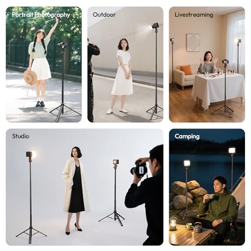 ULANZI MT-80 Aluminum Tripod Stand, 7FT Extendable Camera Phone Tripod for Travel, Auto Pop-Up, 1/4" Screw, 360 Ball Head Portable Photo Video Light Stand for DSLR Camera, Ring Light, Video Rig - size: 84 inch-Upgrade Pop-Up