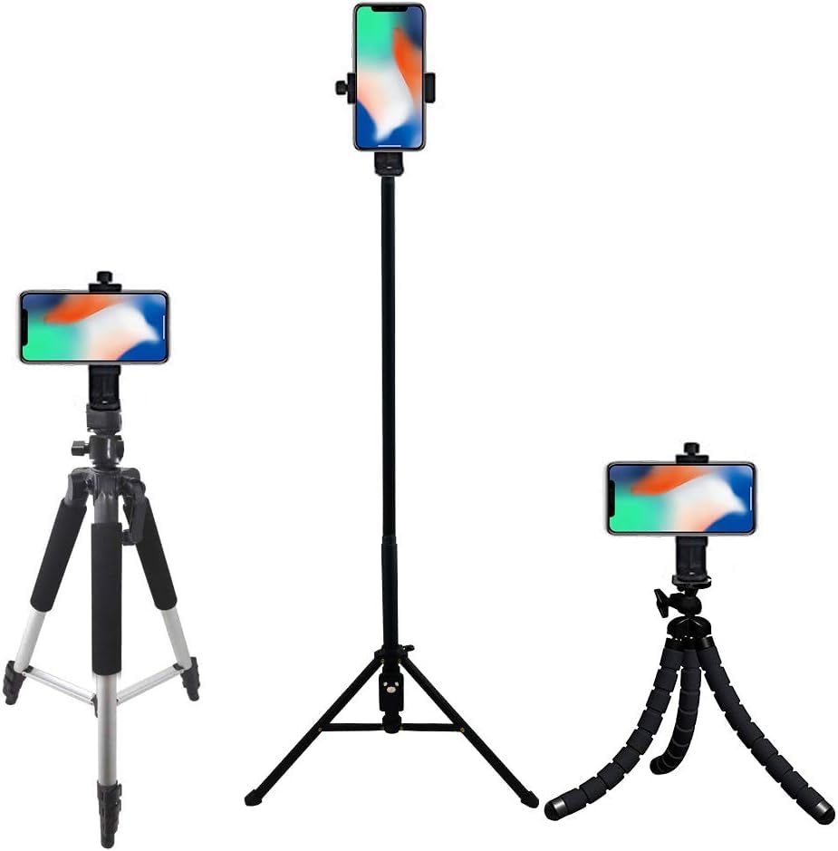 Phone Tripod Mount Adapter/Universal Tripod Phone Holder Stand, Fits Any Smartphone, 1/4" Screw, Rotating Vertical & Horizontal, Compatible with for Selfie Stick Monopod - style: 1) Rotating Phone Mount