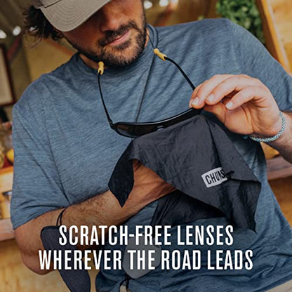 Chums Pouch XL Microfiber Lens Cloth - Portable Lens & Screen Cleaner Cloth Keychain (Black) - color: Black, size: Pouch XL