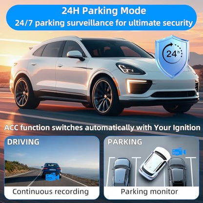 OBD2 to USB C Power Cable for Dash Cam, Plug and Play Dashcam Hardwire Kit with LED Voltmeter, 4-Level Low Voltage Protection (11.6V/11.9V/12.5V/20min), 12V-24V to 5V/3A for Parking Mode, 11.5ft/3.5M