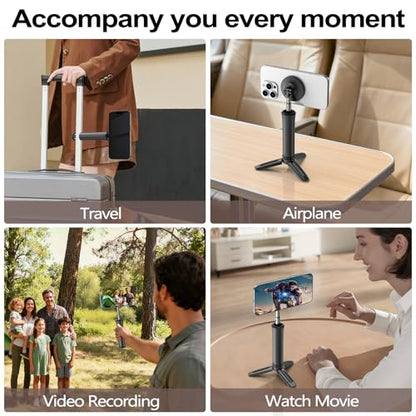Phone Holder Stand for Desk,Adjustable Phone Holder for Recording,iPhone Stand for Filming,Cell Phone Stand Office Camping Travel Essentials,Detachable Tripod, Magnetic Stand for iPhone,Galaxy