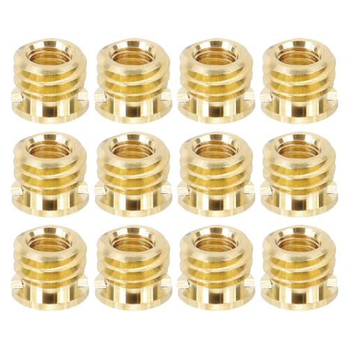 PATIKIL M6 Female to 3/8" Male Convert Screw Adapter, 12 Pcs Tripod Thread Adapter Mount for Camera Monopod Video DSLR SLR Mic Stand, Gold