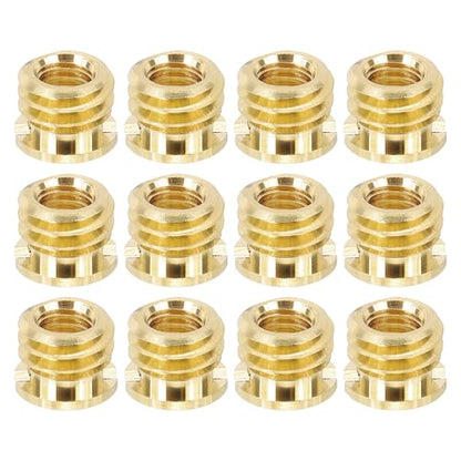 PATIKIL M6 Female to 3/8" Male Convert Screw Adapter, 12 Pcs Tripod Thread Adapter Mount for Camera Monopod Video DSLR SLR Mic Stand, Gold