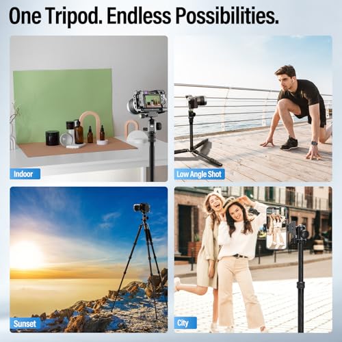 SIRUI Lightweight Carbon Fiber Travel Tripod, 6kg Load Capacity Compact Camera Support with Carry Bag, Portable for DSLR Mirrorless Cameras, Max Height 54" for Hiking Vacation Vlogging - size: AM-5C - 54 inches