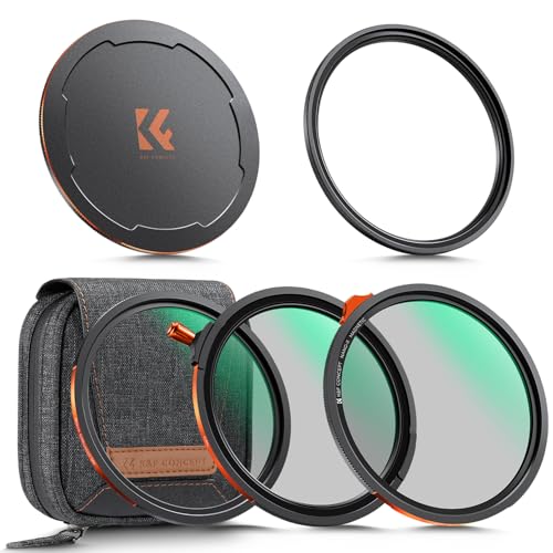 K&F CONCEPT 49mm Magnetic CPL + VND2-32 + Black Diffusion 1/4 Filter Kit | 1s Swap,Magnetic 5-Pack: Filter + Magnetic Basic Ring + Lens Cap Kit with Storage Case (Nano-X Series)-FU704 - size: 49mm