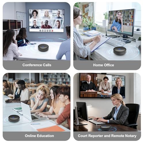 CM900 Conference Speaker and Microphone, 4 AI Mics 360° 20ft (7m) Voice Pickup, Noise Reduction, USB C & Bluetooth 5.3 (20m & 66ft) Speakerphone for 16 People, Compatible with Leading Platforms - color: Blue