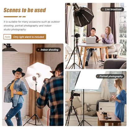 Godox 380F Heavy Duty Light Stand 150in/12.6' Tripod Stand Adjustable 110cm-380cm Spring Cushioned Photography Light Stand with 1/4” to 3/8” Screw Adapter for Strobe,LED Video Light,Monolight, Softbox - size: 150in