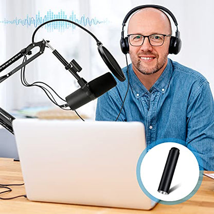 YOUSHARES Mic Stand Extension, 5/8" Female to 5/8" Male Microphone Extension Tube for Desk Stands(3.15 in) - color: black