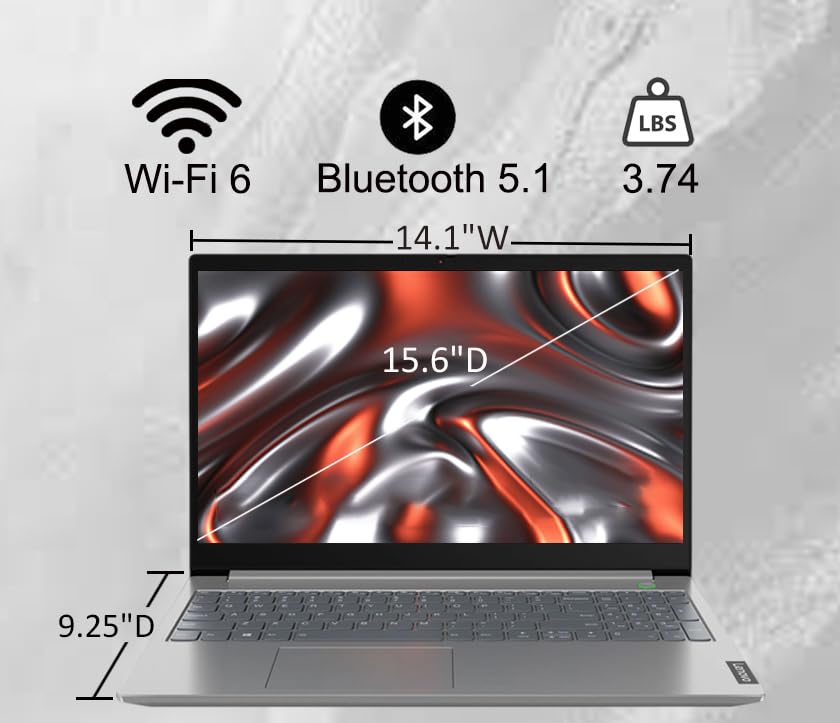 Lenovo ThinkBook 15 Business Laptop (15.6" FHD Anti-Glare, 16GB RAM, 512GB SSD, AMD Ryzen 7 5825U (> Intel i7-1255U)) Fingerprint, 1080p Webcam, Military Grade, Ethernet, Wi-Fi, Win 11 Pro w/Copilot - size: 16GB|512GB SSD, style: Ryzen 7