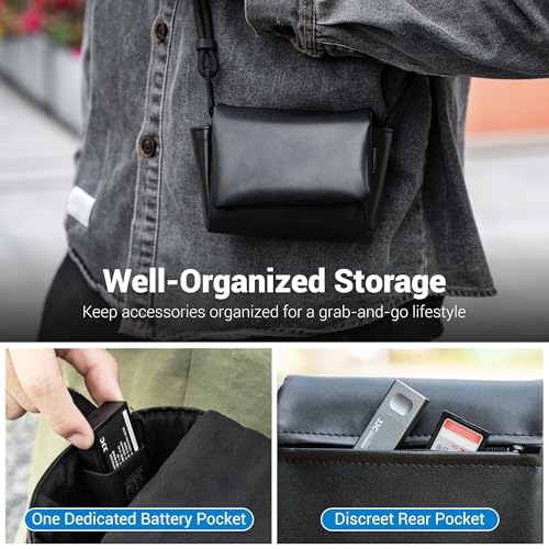 Small Camera Case for Ricoh GR IV GR III SONY RX100 VII SX740 KODAK FZ55 | without Strap,Premium Microfiber Leather, Small Camera Pouch, for CANON SX740 G7XMIII KODAK FZ45 FZ55 H35N LUMIX ZS99 ZS300 - color: PU Digital camera case Black