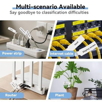 Cable Management Kit, Cord Organizer Box, Cable Clips & Labels | All-in-One Desk Cable Organizer and Storage Solution for Home Office, Wire Management Set