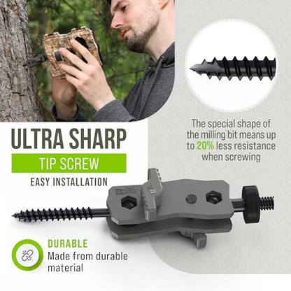 The...Cam Trail Camera Mount Kit – 6 Pack (3 Metal Mounts + 3 Straps), 360° Adjustable Tree & Wall Mount for Hunting & Security Cameras