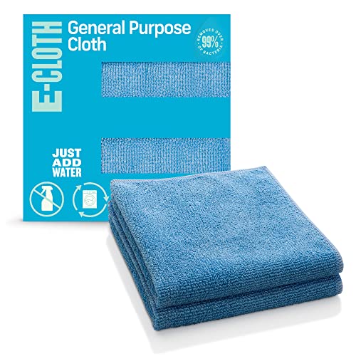 E-Cloth Microfiber Cloth, World's Leading Premium Microfiber Cleaning Cloth, Twice as Durable as Competition, 1 Year Guarantee, Ideal for Kitchen, Countertops, Sinks, and Bathrooms, Blue, 2 Pack - color: Alaskan Blue - 2 Pack, size: New Version