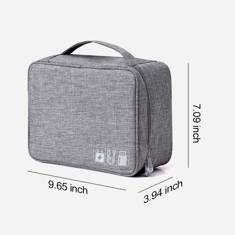 Generic Large Grey Waterproof Cable Organizer Bag for Electronic Accessories