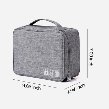 Generic Large Grey Waterproof Cable Organizer Bag for Electronic Accessories