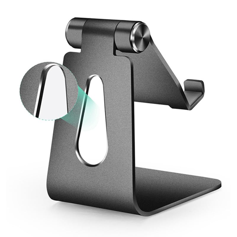 Angoily Angle-Adjustable Phone Holder Desktop Phone Support Cell Stand for Desk Fixed Viewing Angle for Movie Watching Live Streaming and Video Recording Compact Cellphone Stand Pedestal
