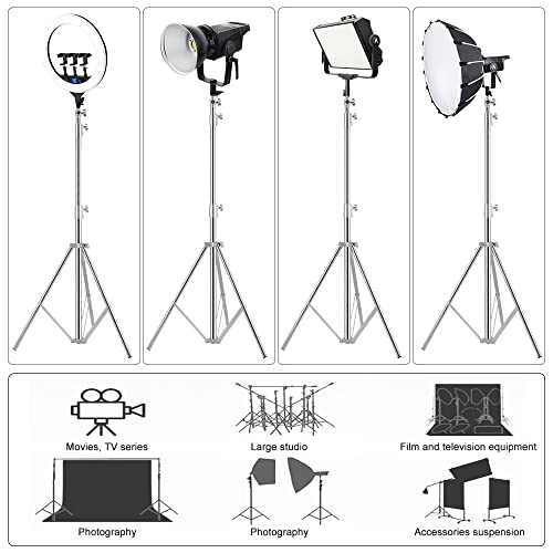 Stainless Steel Heavy Duty Photography Tripod Light Stand, 9.19 Feet/2.8m Studio Lighting Tripod for Speedlight, Strobe Light, Softbox, Umbrella - size: 1 Pack