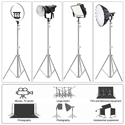Heavy Duty Light Stand Tripod Stand for Photography, 9.19 Feet/2.8m Stainless Steel Light Tripods for Softbox, Speedlight, Strobe Light, Umbrella - Pack of 2 - size: 2 Pack