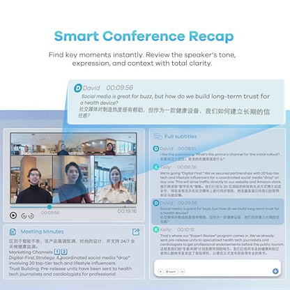 KanDao Meeting PRO 2 4K HDR Video Conference Camera with SmartNote,360 Degree, Auto Tracking, Noise-Canceling Mics, Works with Zoom, Teams & More(Real-Time Translations/Meeting Summary/Content Recap) - color: Black-Grey