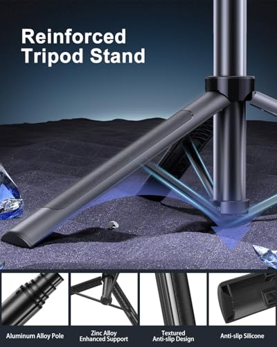 Yeaki 71" Phone Tripod,Tripod for iPhone with Fill Light and Rechargeable Remote,Aluminum Selfie Stick Phone Stand Compatible with Cell Phone/Camera/Ring Light/DJI/GoPro - size: 71 inches